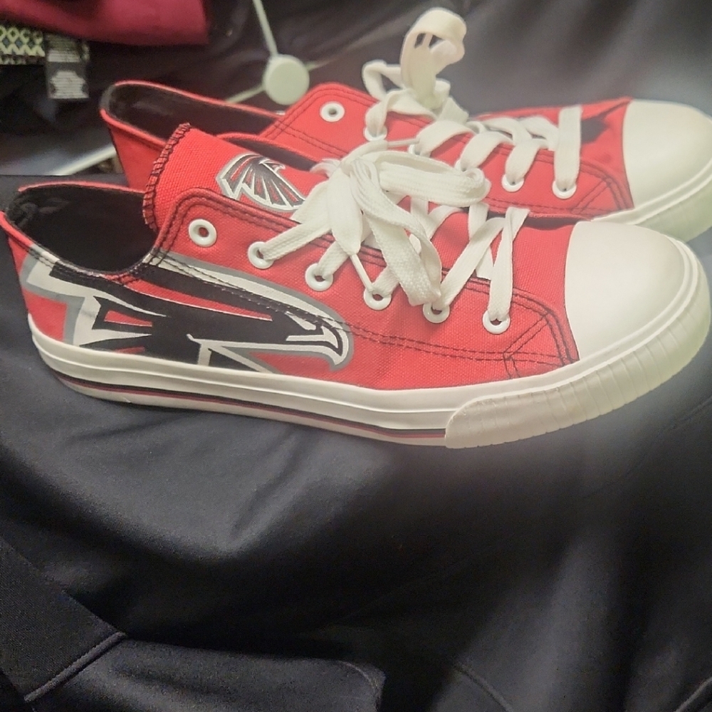 NFL Atlanta Falcons Red and Black Canvas Sneakers